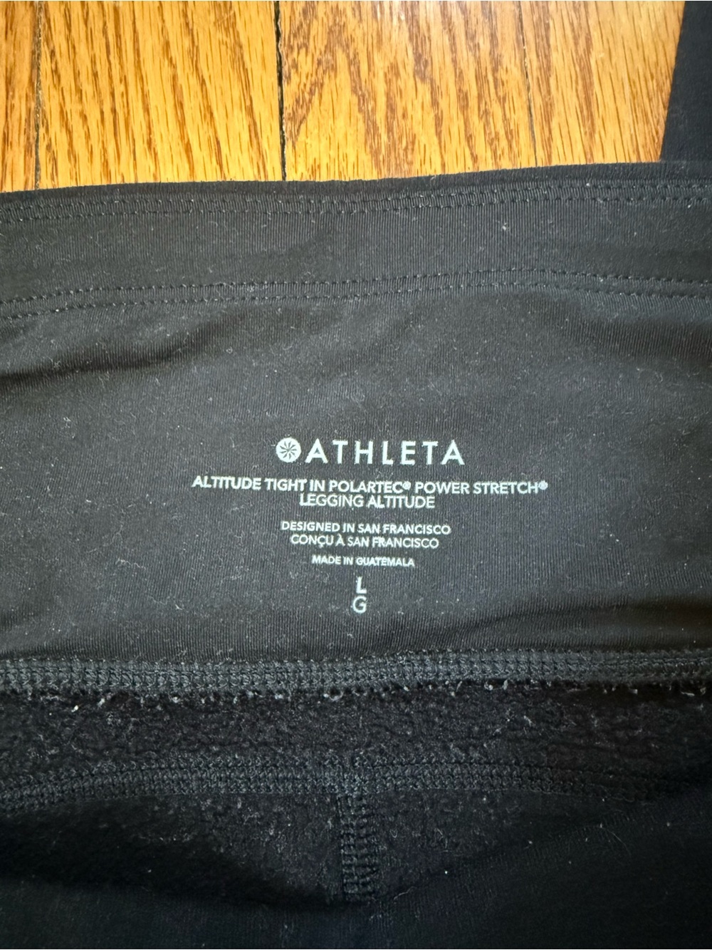 Athleta High-Rise Black Altitude Tight in Polartec Power Stretch, Size L - Picture 4 of 4